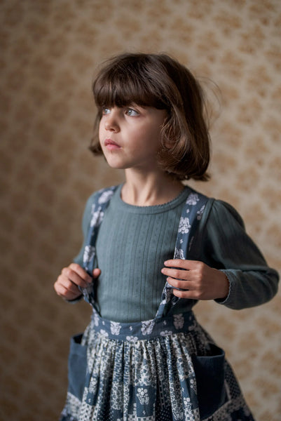 Little Cottons Organic Pointelle Tshirt ~ Slate