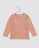 Little Cottons Pointelle LS T-shirt - Nougat