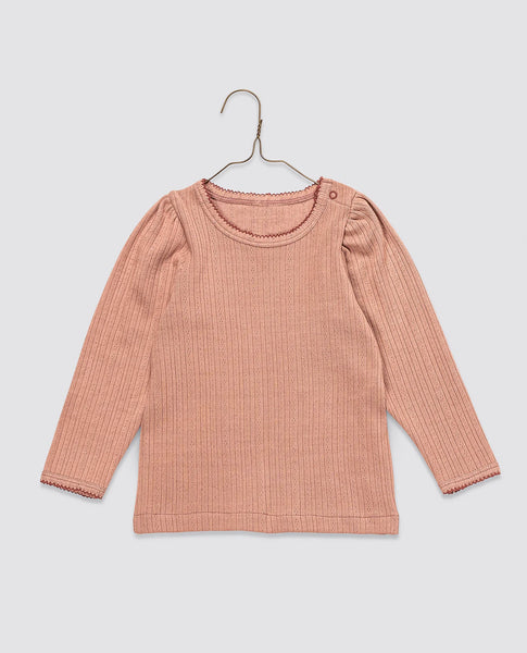 Little Cottons Pointelle LS T-shirt - Nougat