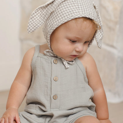 Quincy Mae Bunny Bonnet Sage Gingham