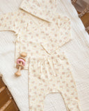 Quincy Mae Wrap Top + Footed Pant Set Flower Field