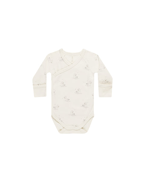 Quincy Mae Side Snap Bodysuit ~ Swans