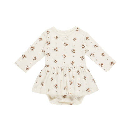 Quincy Mae Pointelle Skirted Bodysuit ~ Autumn Flora