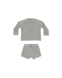 Quincy Mae Summer Knit Set ~ Heathered Blue