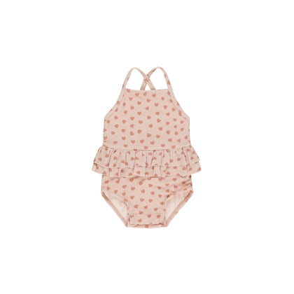 Quincy Mae Ruffled One-Piece Swimsuit ~ Hearts