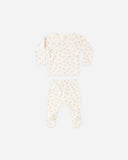 Quincy Mae Wrap Top + Footed Pant Set Flower Field