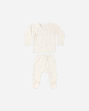 Quincy Mae Wrap Top + Footed Pant Set Bunnies