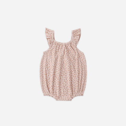 Quincy Mae Ribbed Ruffle Romper ~ Posy