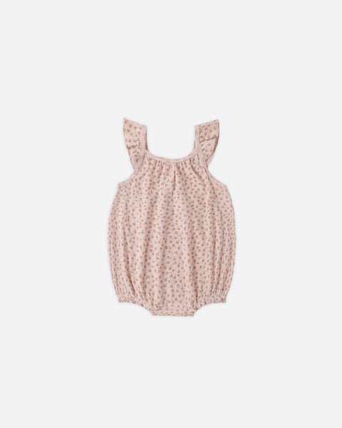 Quincy Mae Ribbed Ruffle Romper ~ Posy