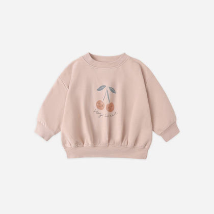 Quincy Mae Relaxed Sweatshirt ~ Cherry