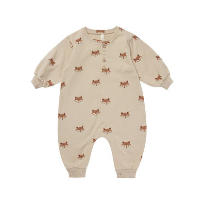 Quincy Mae Relaxed Fleece Jumpsuit ~ Foxes