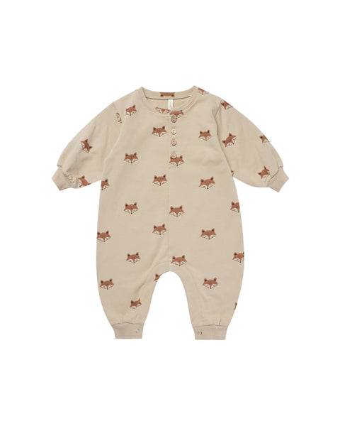 Quincy Mae Relaxed Fleece Jumpsuit ~ Foxes