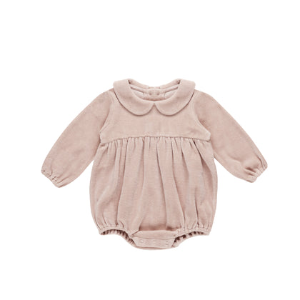 Quincy Mae Peter Pan Romper ~ Blush