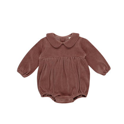 Quincy Mae Peter Pan Romper ~ Cranberry