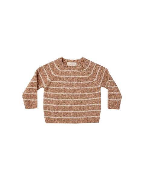 Quincy Mae Ace Knit Sweater ~ Cinnamon Stripe