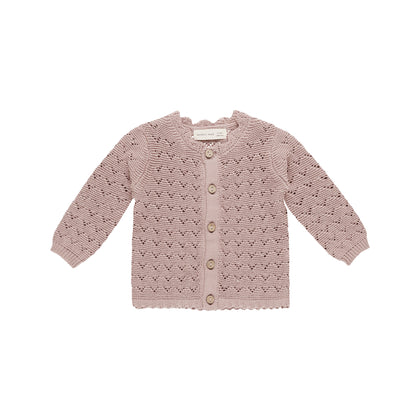 Scalloped Cardigan ~ Mauve