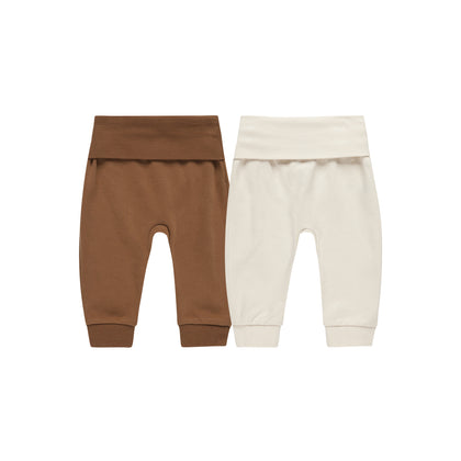 Quincy Mae Baby Pant Set ~ Cinnamon, Natural