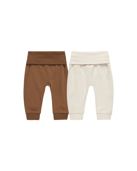 Quincy Mae Baby Pant Set ~ Cinnamon, Natural