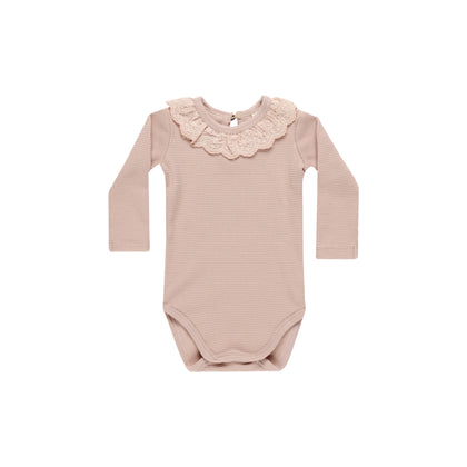 Quincy Mae Ruffle Collar Bodysuit ~ Blush