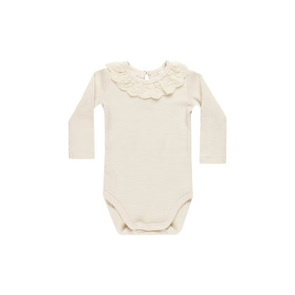 Quincy Mae Ruffle Collar Bodysuit ~ Natural