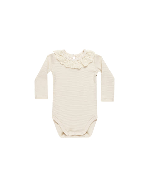 Quincy Mae Ruffle Collar Bodysuit ~ Natural