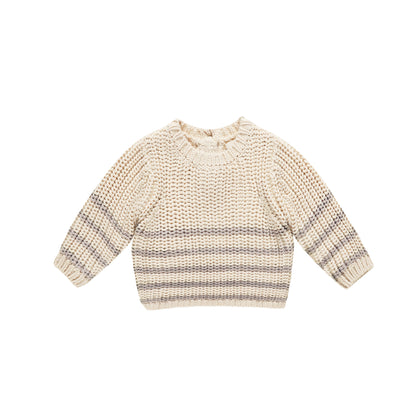 Quincy Mae Rex Sweater ~ Fog Stripe