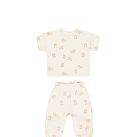 Quincy Mae Jersey Tee + Pant Set ~ Puppies