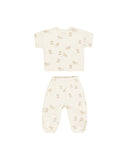 Quincy Mae Jersey Tee + Pant Set ~ Puppies