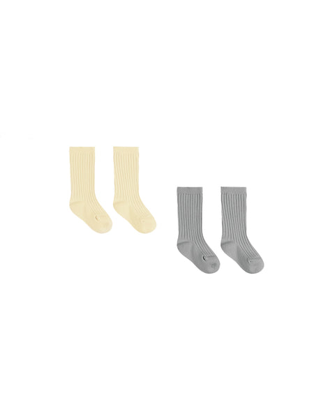 Quincy Mae Sock Set ~ Sky, Yellow