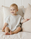 Quincy Mae Waffle Tee + Short Set ~ Sky Stripe