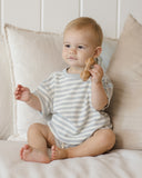 Quincy Mae Waffle Tee + Short Set ~ Sky Stripe
