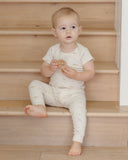 Quincy Mae Ribbed Short Sleeve Tee + Legging Set ~ Dinos