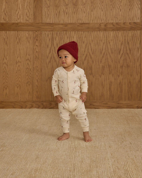 Rylee & Cru Organic Long John Pajamas ~ Skiers