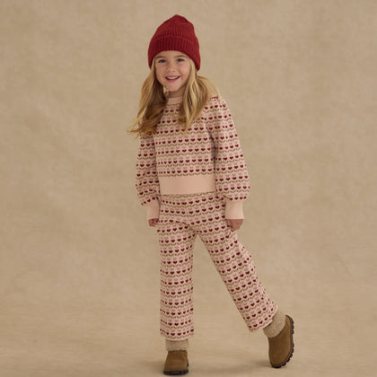 Rylee + Cru Jacquard Knit Set ~ Ruby Hearts