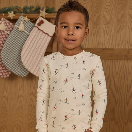 Rylee & Cru Organic LS Pajama Set ~ Skiers