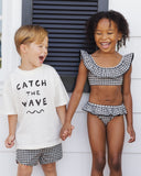 Rylee & Cru Swim Trunk ~ Black Gingham