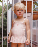 Rylee + Cru Tori Skirted One-Piece ~ Petal Gingham