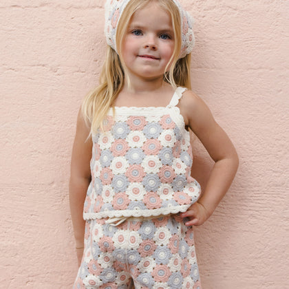 Rylee + Cru Lili Knit Set ~ Blue, Light Pink, Ivory