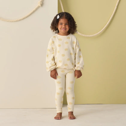 Rylee + Cru Spongey Knit Set ~ Yellow Daisy
