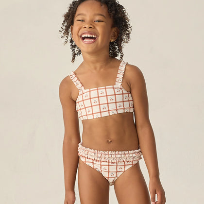 Rylee + Cru Rouched Bikini Cherry Check