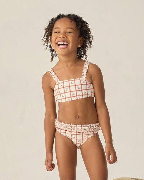 Rylee + Cru Rouched Bikini Cherry Check