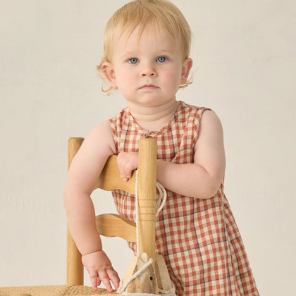 Rylee & Cru Maverick Romper Poppy Gingham