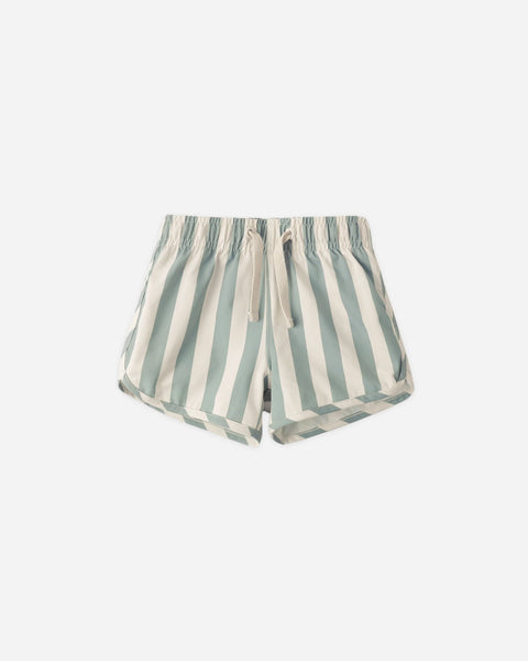 Rylee & Cru Swim Trunk ~ Green Stripe