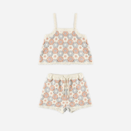Rylee + Cru Lili Knit Set ~ Blue, Light Pink, Ivory