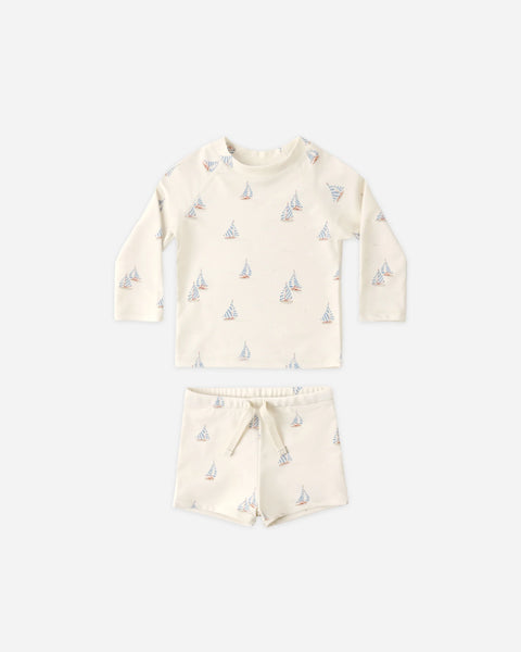 Rylee + Cru Boys Rashguard Set Sail