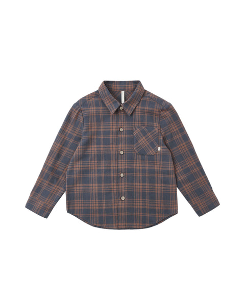 Rylee + Cru Collared LS Shirt ~ Midnight Plaid