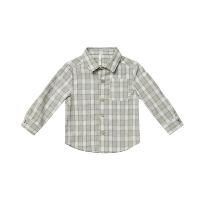Rylee + Cru Collared Shirt ~ Pewter Plaid