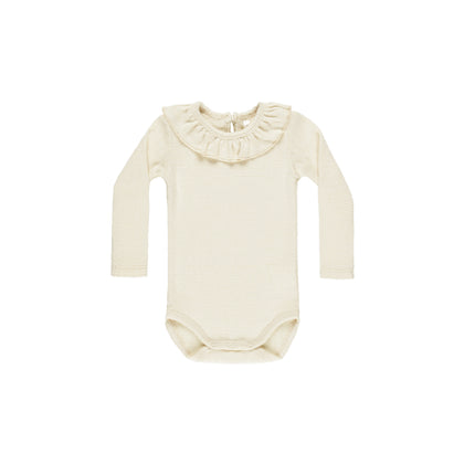 Rylee & Cru Ruffle Collar Bodysuit ~ Natural