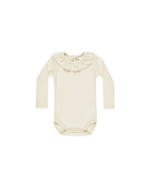 Rylee & Cru Ruffle Collar Bodysuit ~ Natural