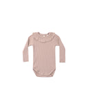 Rylee + Cru Ruffle Collar Bodysuit ~ Rosewood